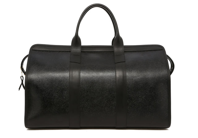 Signature Travel Duffle - Black Printed Grain Leather - Black Curdura