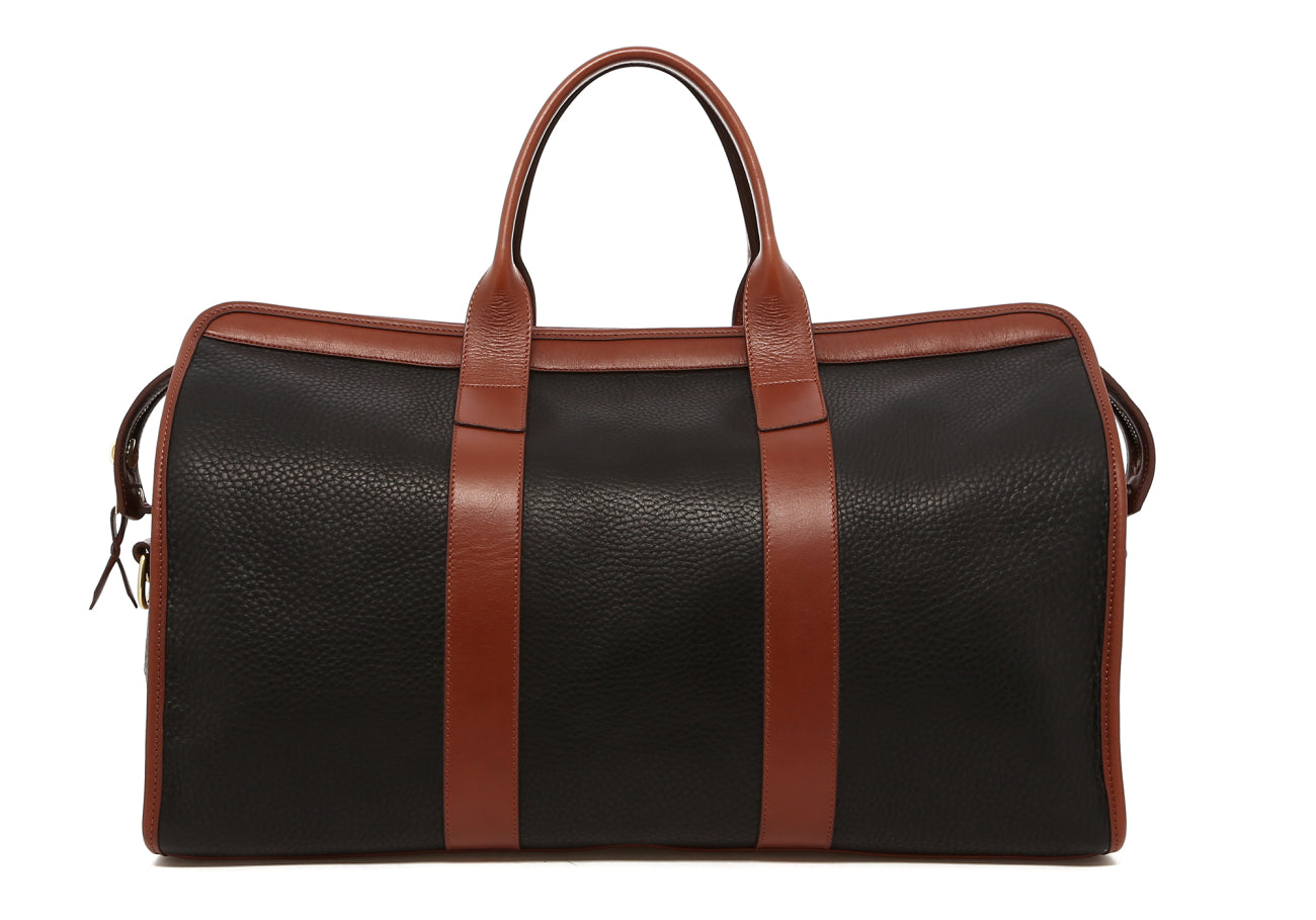 Signature Travel Duffle - Black/Chestnut - Pebbled Leather