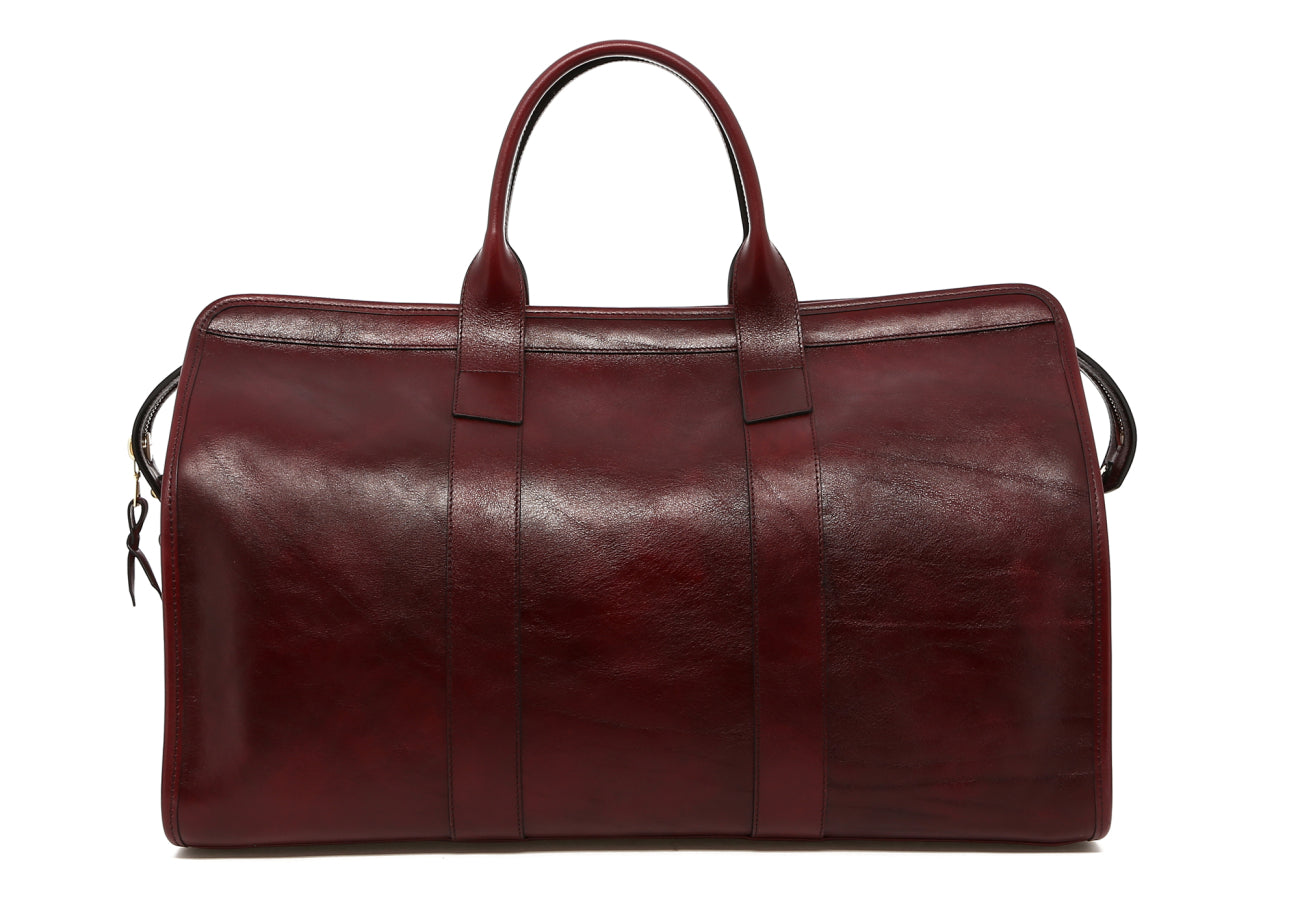 Signature Travel Duffle - Glossy Port Royal - Tumbled Leather - Linen Interior