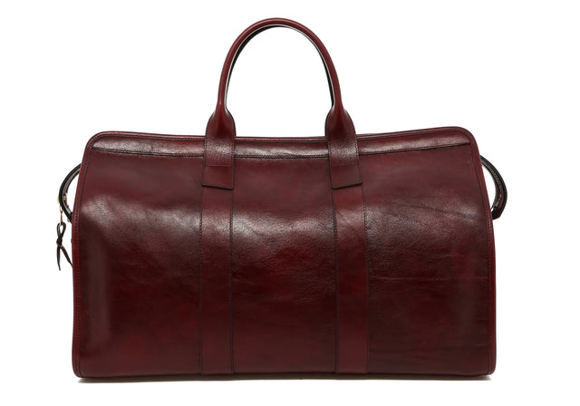 Signature Travel Duffle - Glossy Port Royal - Tumbled Leather - Linen Interior