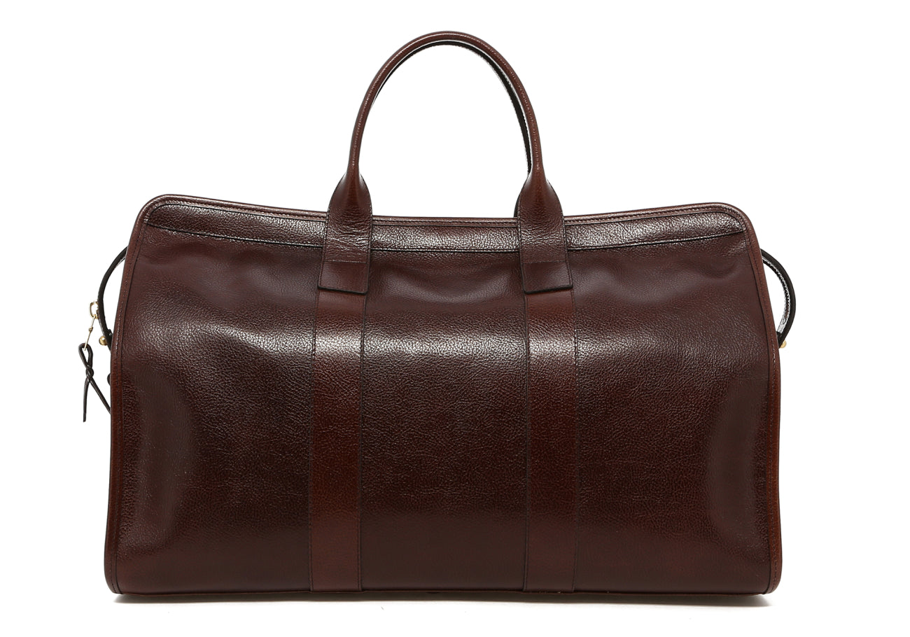 Signature Travel Duffle - Glossy Root Beer - Tumbled Leather - Linen Interior