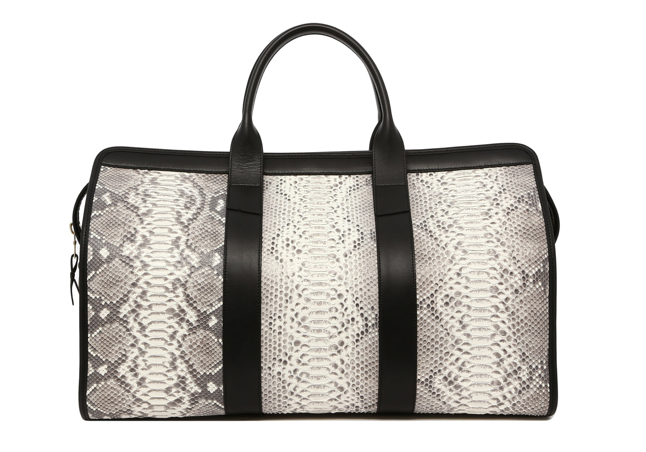 Signature Travel Duffle Matte Natural Python Trim