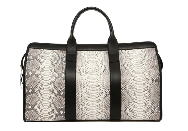Signature Travel Duffle - Matte Natural Python/Black Trim