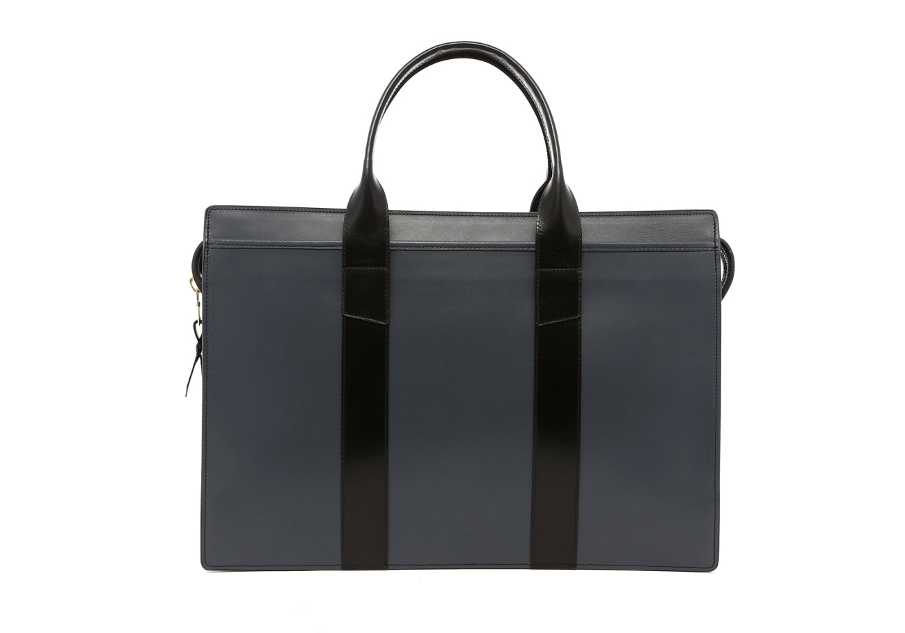 Single Zip-Top - Grey/Black - Belting Leather