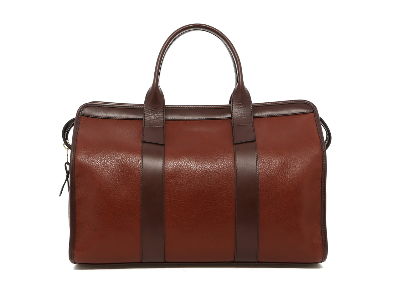 Small Travel Duffle - Chestnut/Chocolate - Pebbled Leather