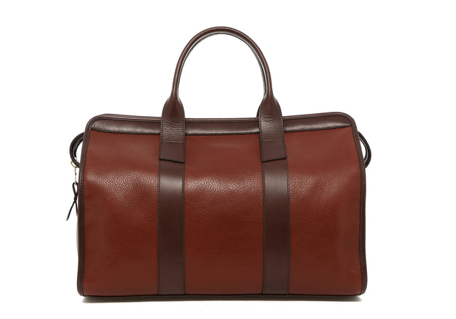 Small Travel Duffle - Chestnut/Chocolate - Pebbled Leather