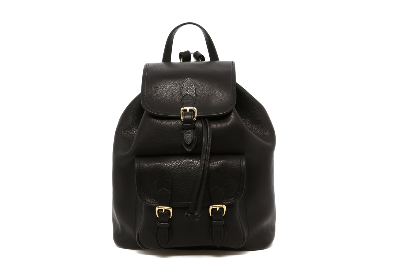 Classic Backpack - Black Olive - Tumbled Leather