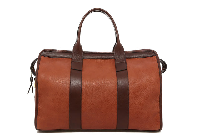 Small Travel Duffle - Hazel/Chocolate - Pebbled Leather