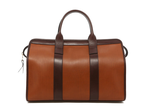 Small Travel Duffle - Honey Cashew/Chocolate -Belting Leather