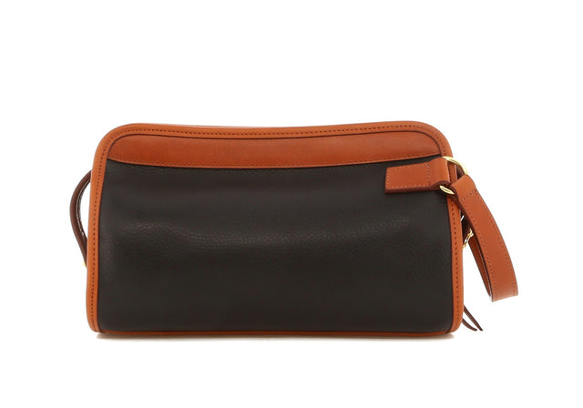 Small Travel Kit - Black Matte/Cognac - Tumbled Leather - Grey Cordura