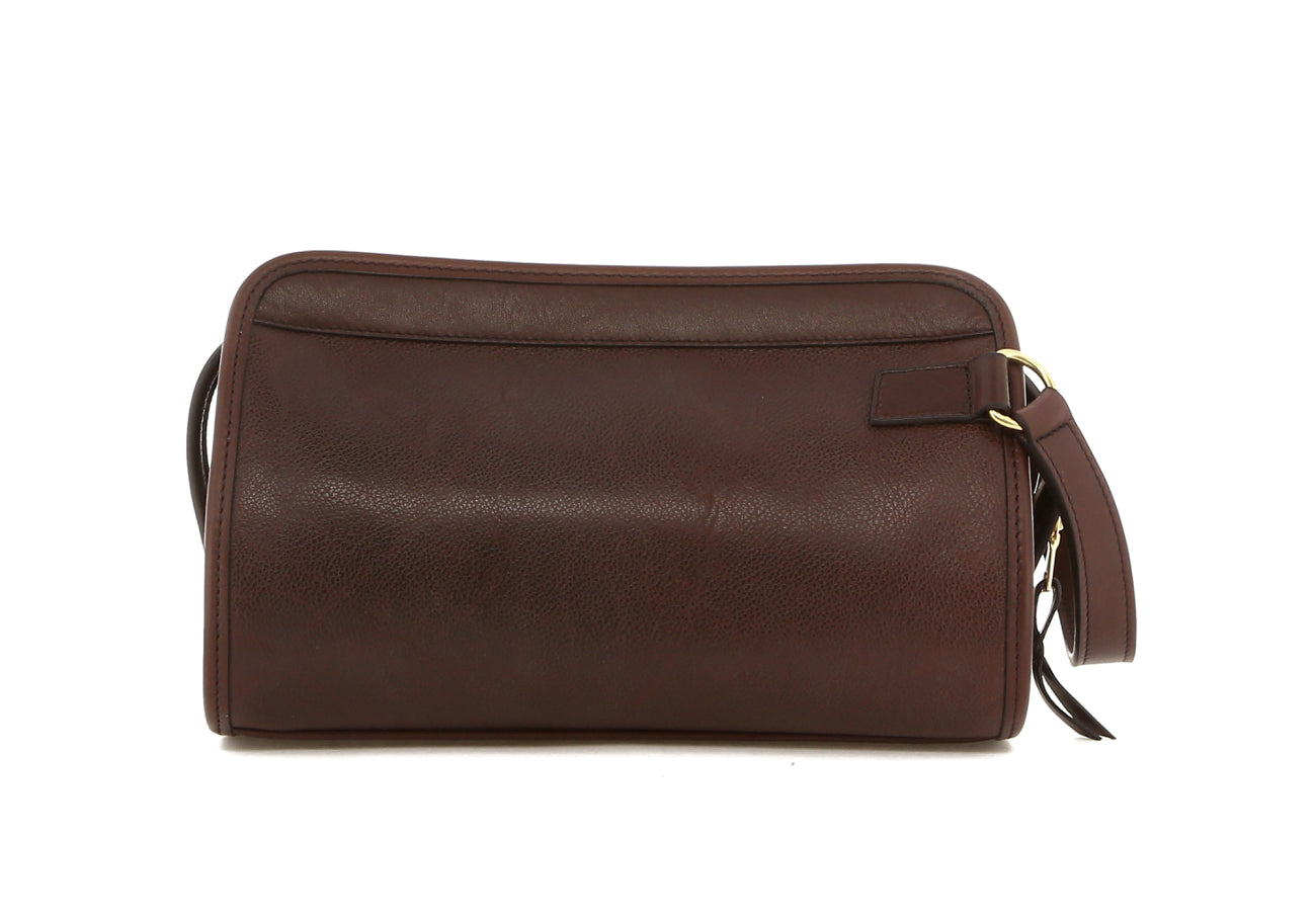 Small Travel Kit - Mulch/Chocolate - Tumbled Leather