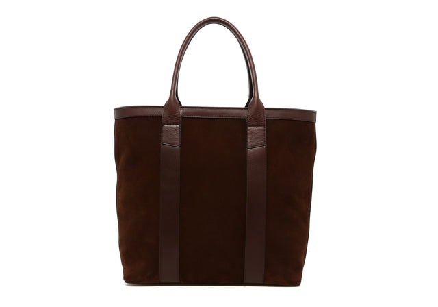 Tall Tote - Brown/Chocolate Trim - Nubuck - Zipper Closure