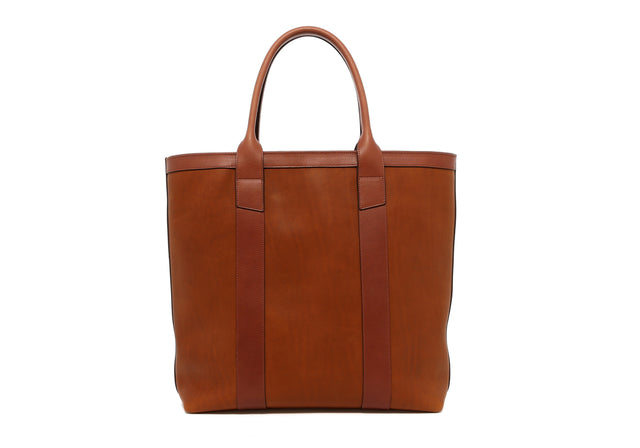 Tall Tote - Chipmunk/Russet Trim - Purple Interior - Zipper Closure