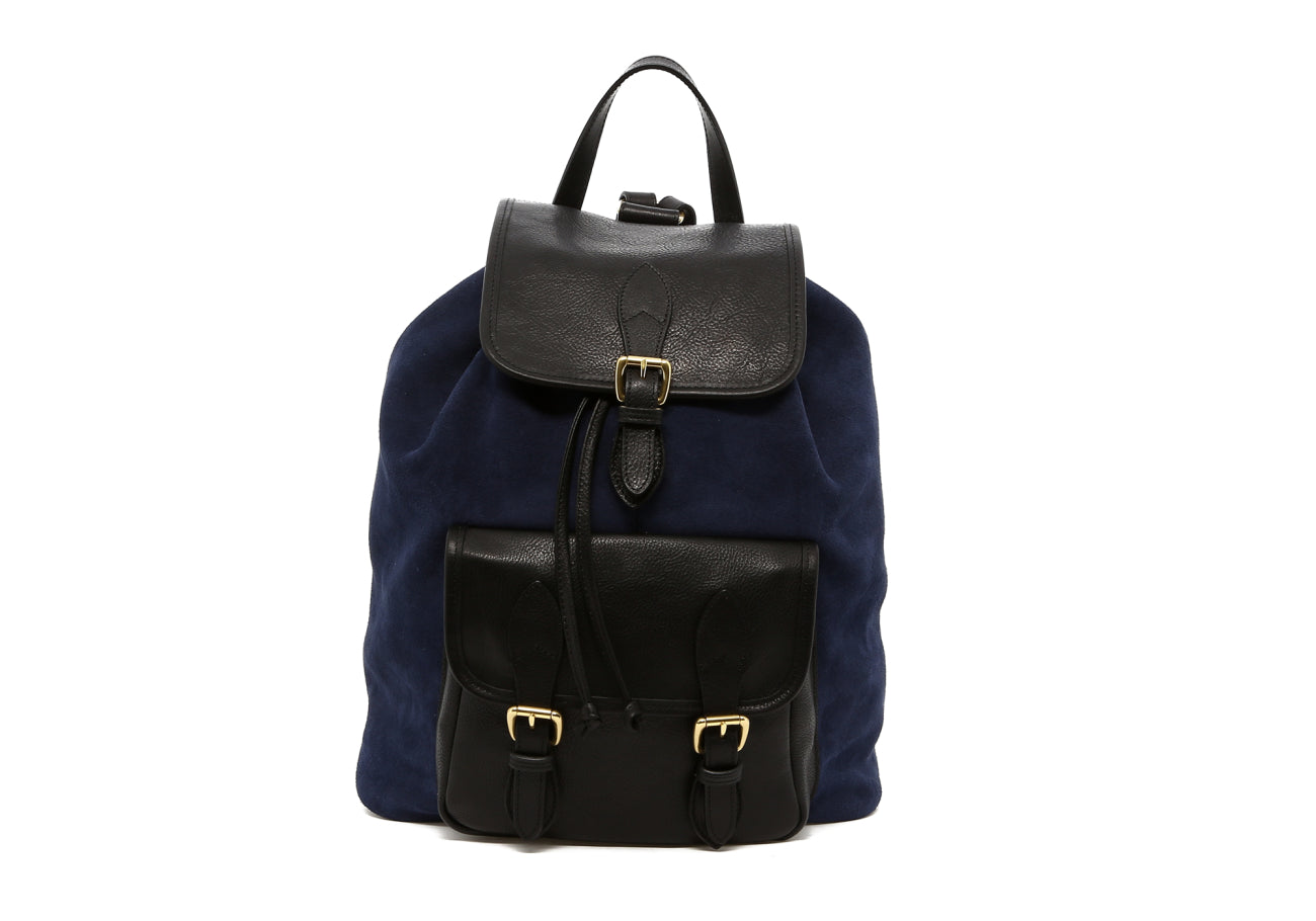 Classic Backpack - Navy/Black - Suede