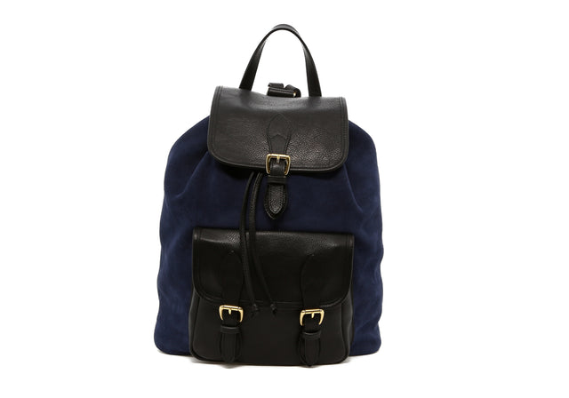 Classic Backpack - Navy/Black - Suede