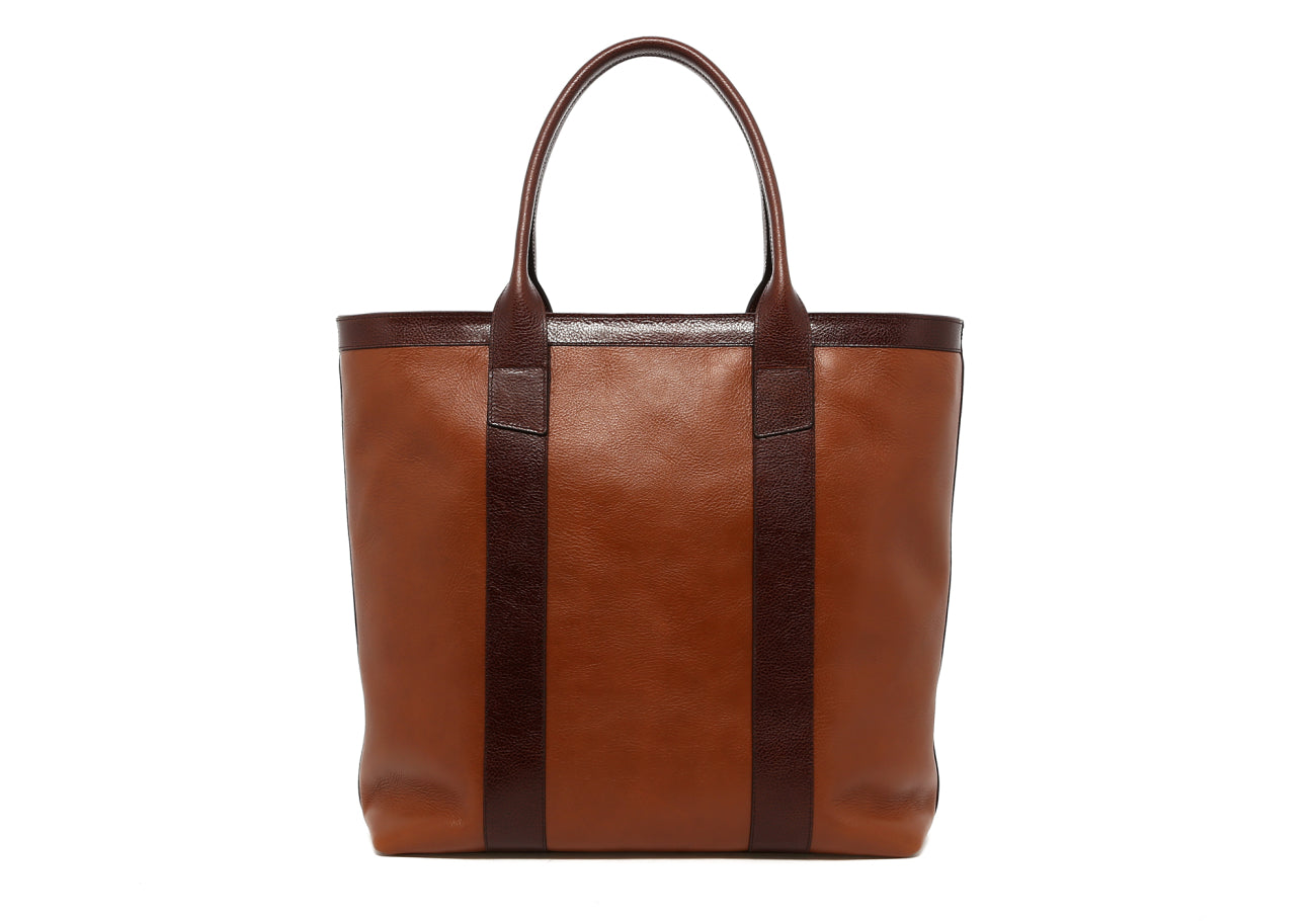 Tall Tote - Ginger Bread/Root Beer - Tumbled Leather - Zipper Closure