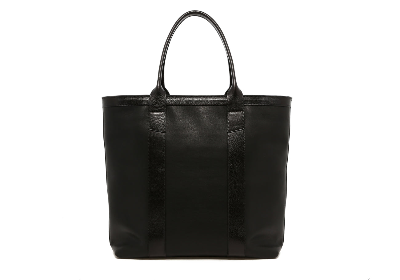 Tall Tote - Matte Black/Glossy Black - Turquoise Interior - Zipper Closure