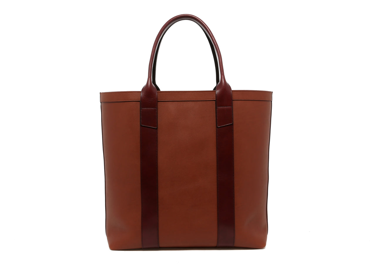 Tall Tote - Sierra Brown/Burgundy - Tumbled Leather