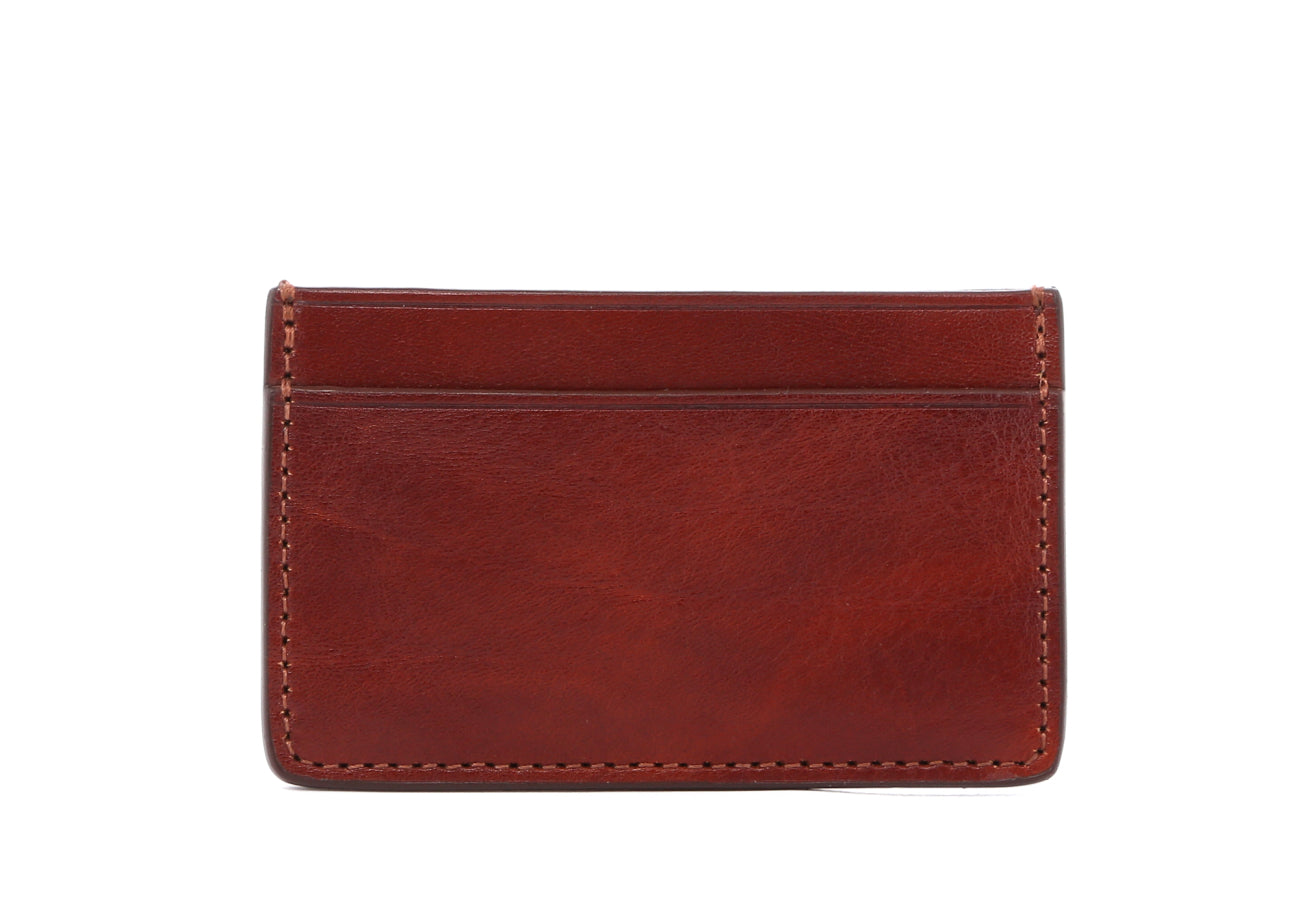 Mini Card Wallet Henna Tumbled Leather