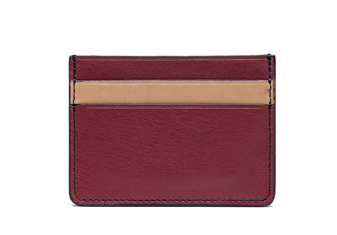 Double Card Wallet Dry Cobblestone Tumbled Leather