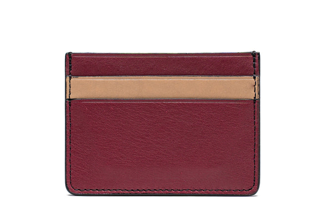 Double Card Wallet - Dry Rose/Cobblestone - Tumbled Leather