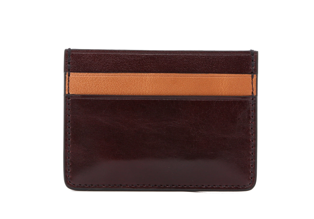 Double Card Wallet Rum Raisin Natural Honey Belting Leather