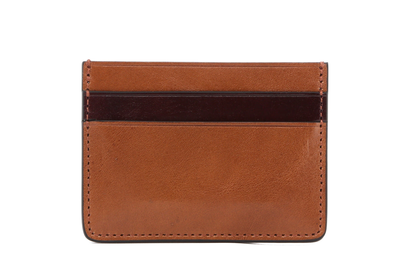 Double Card Wallet Peacan Rum Raisin Belting Leather