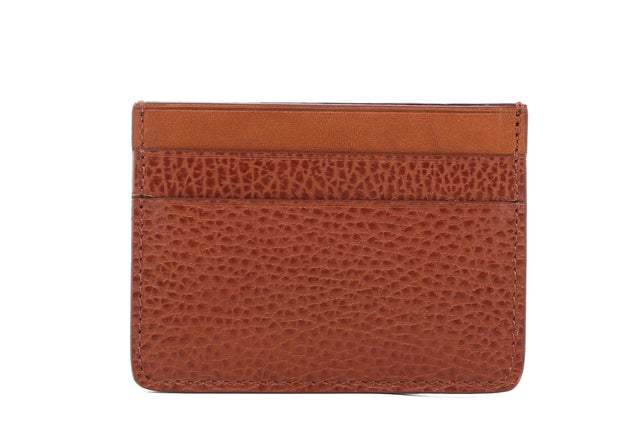 Double Card Wallet - Caramel - Pebbled Leather