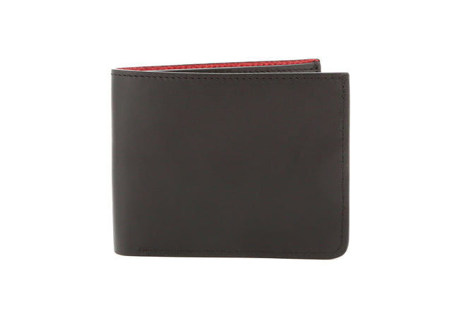 Bifold Wallet - Black Belting/Black Alligator/Red Interior