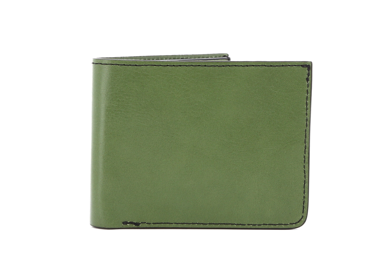 Bifold Wallet Meadow Green Smooth Tumbled Leather
