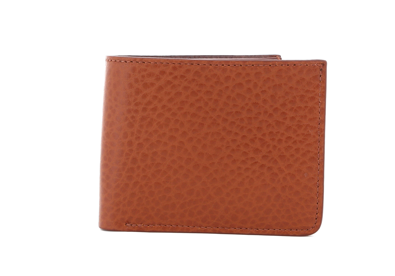 Bifold Wallet Cinnamon Pebbled Belting Leather