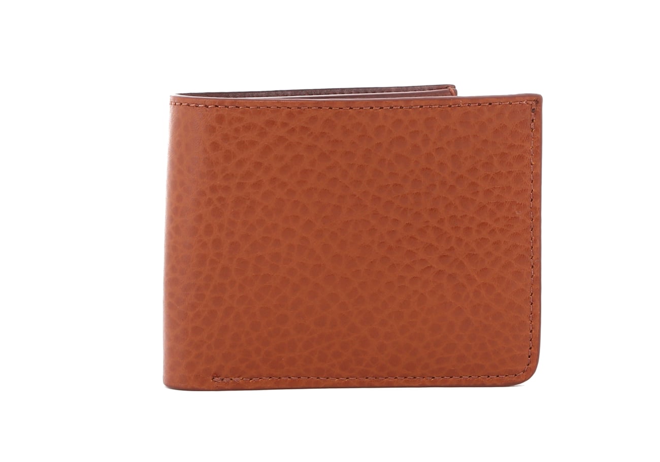 Bifold Wallet Burgundy Pebbled Leather