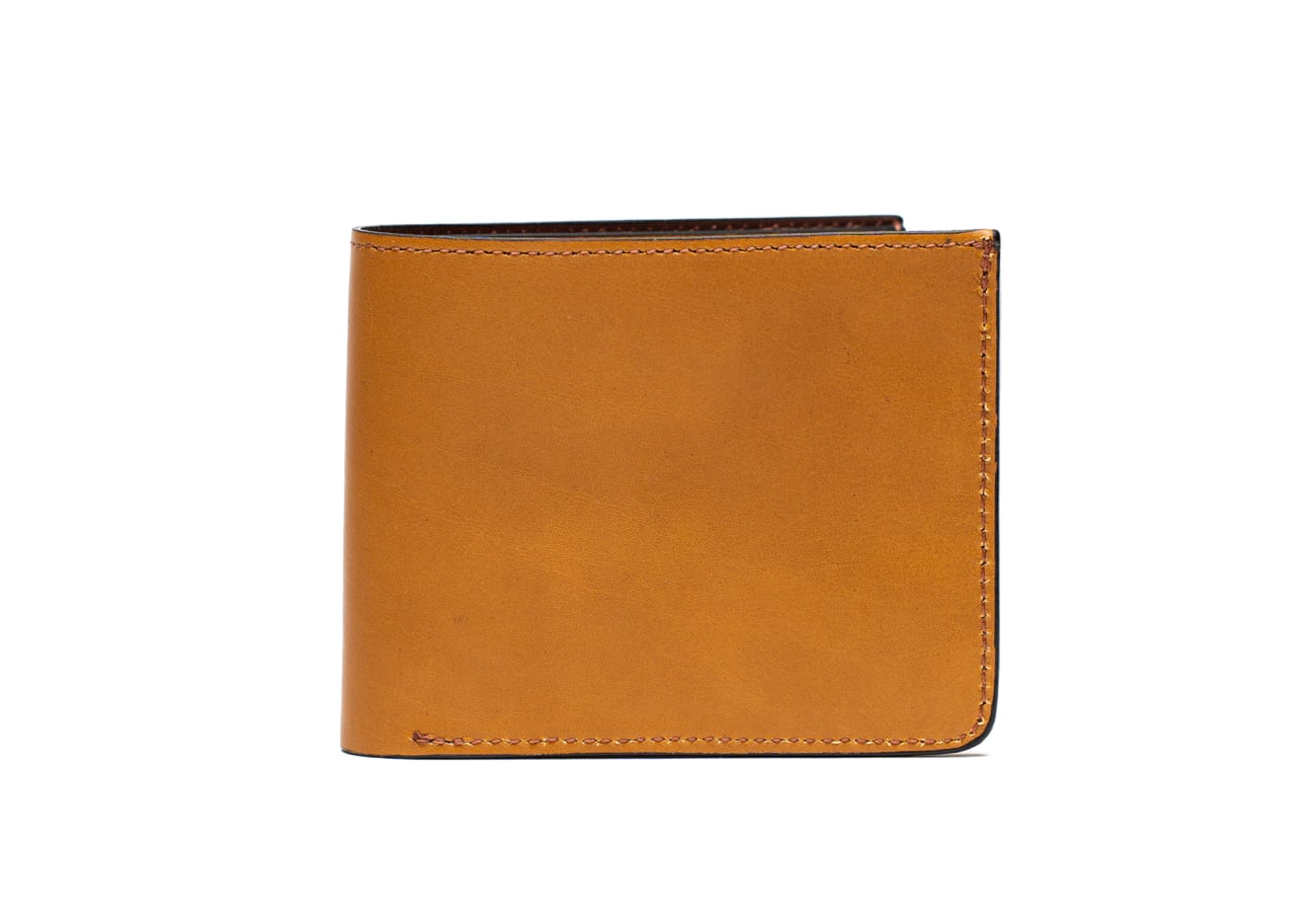 Bifold Wallet Sunflower Belting Leather Chestnut Interior