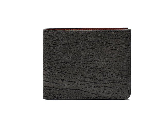 Bifold Wallet - Slate/Black - Nubuck Goatskin - Oxblood Interior