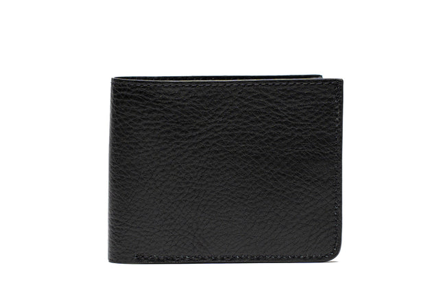 Bifold Wallet - Black - Pebbled Leather