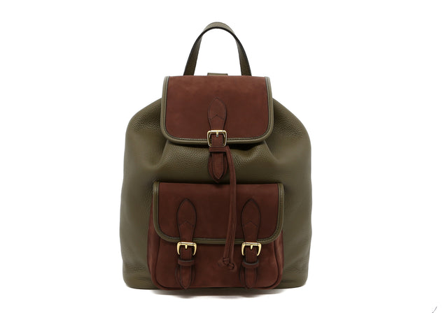 Classic Backpack - Light Military/Brown Nubuck - Taurillon Leather