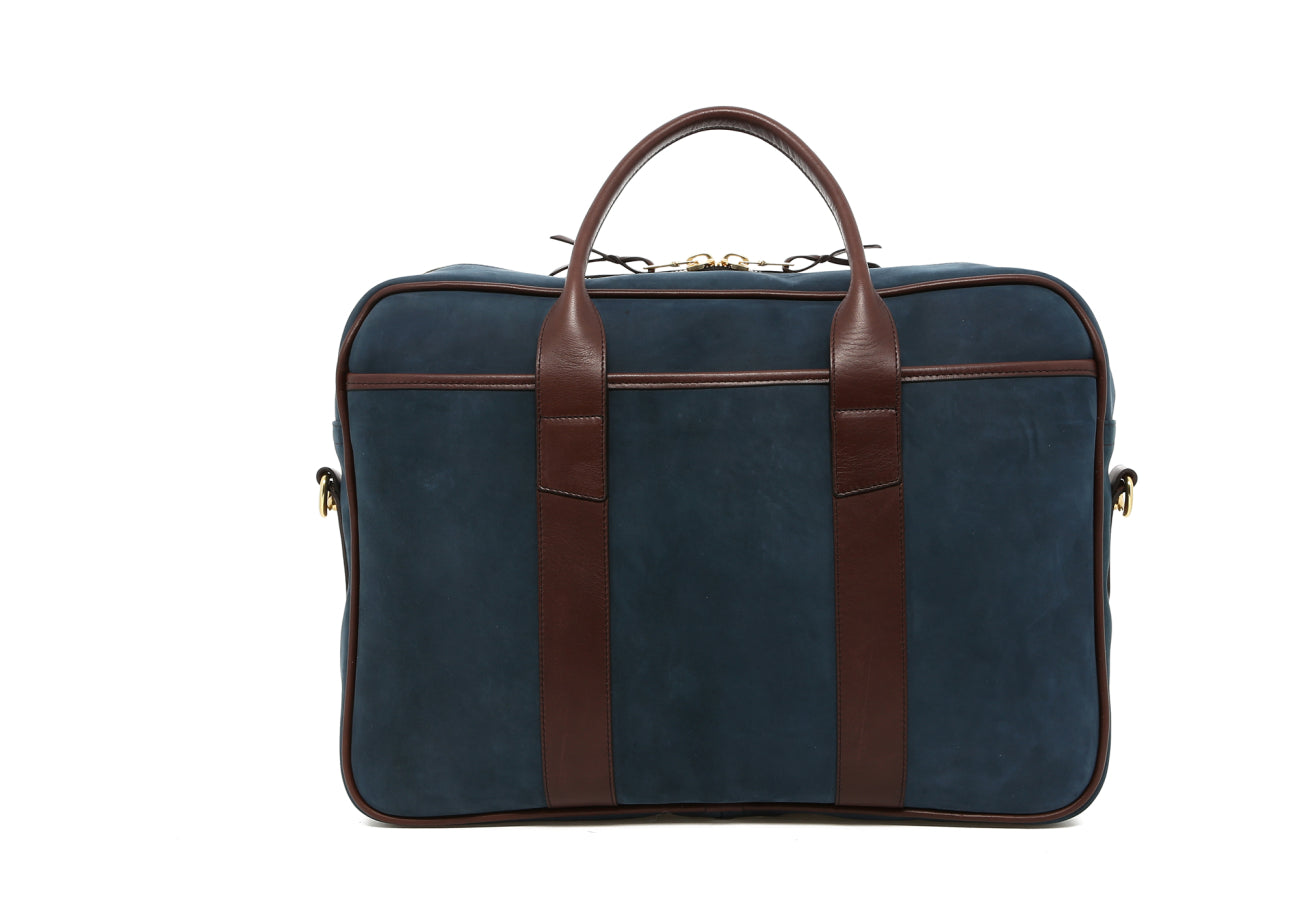 Commuter Briefcase - Smooth Ink Blue/Chocolate - Nubuck