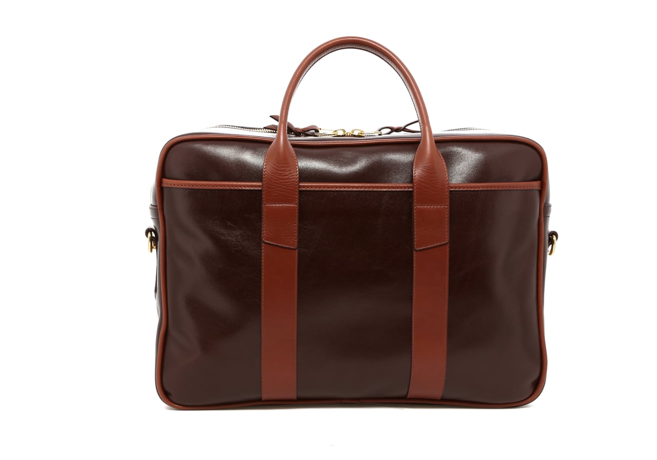 Commuter Briefcase Seal Chestnut Trim Smooth Calf