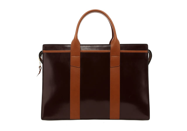 Double Zip-Top - Espresso/Cognac - Polished Belting Leather