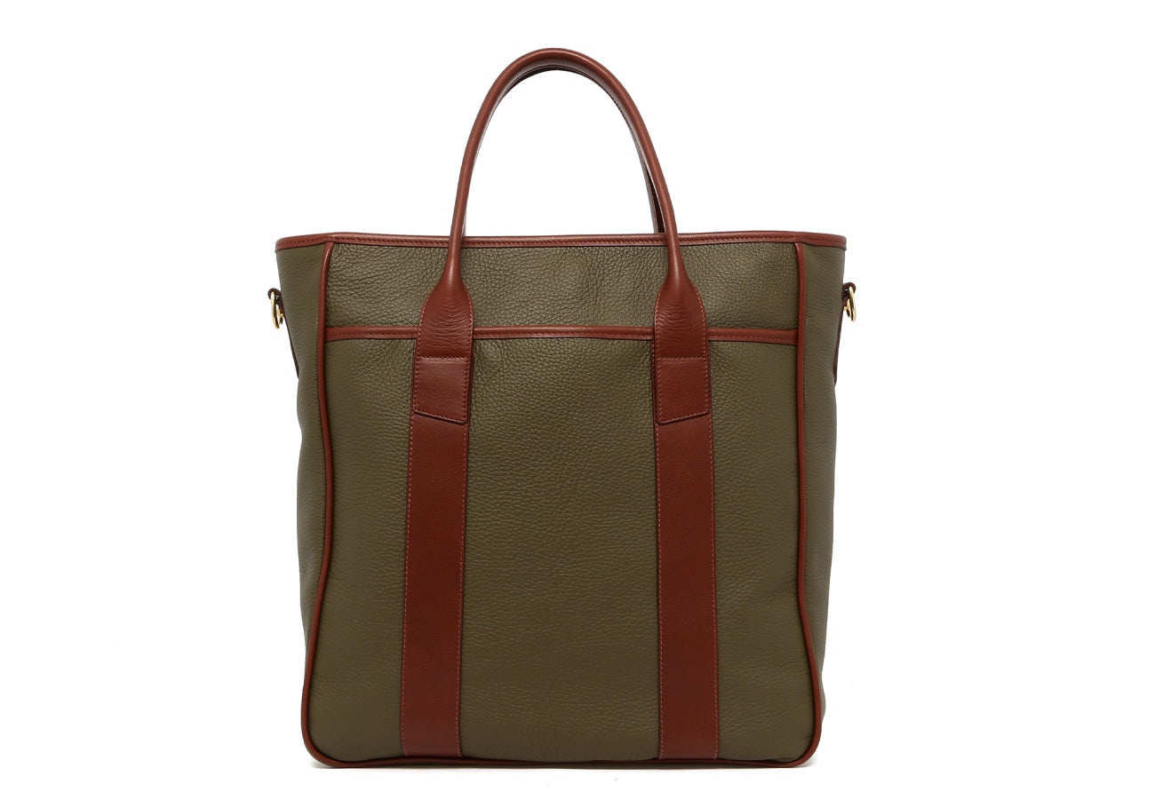 Commuter Tote - Light Military/Chestnut - Taurillon Leather - Tourquis Interior