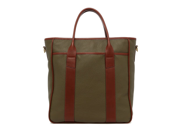 Commuter Tote - Light Military/Chestnut - Taurillon Leather - Tourquis Interior