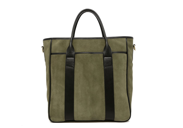 Commuter Tote - Misletoe/Black - Suede