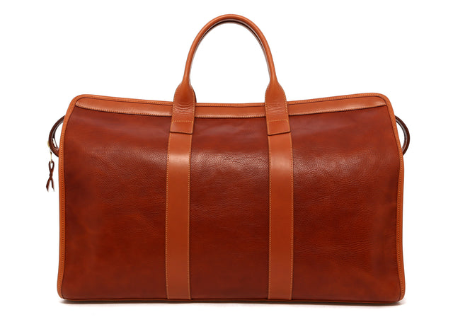 Compass Duffle - Amber Brown/Tan Tumbled - Mediterranean Blue Interior