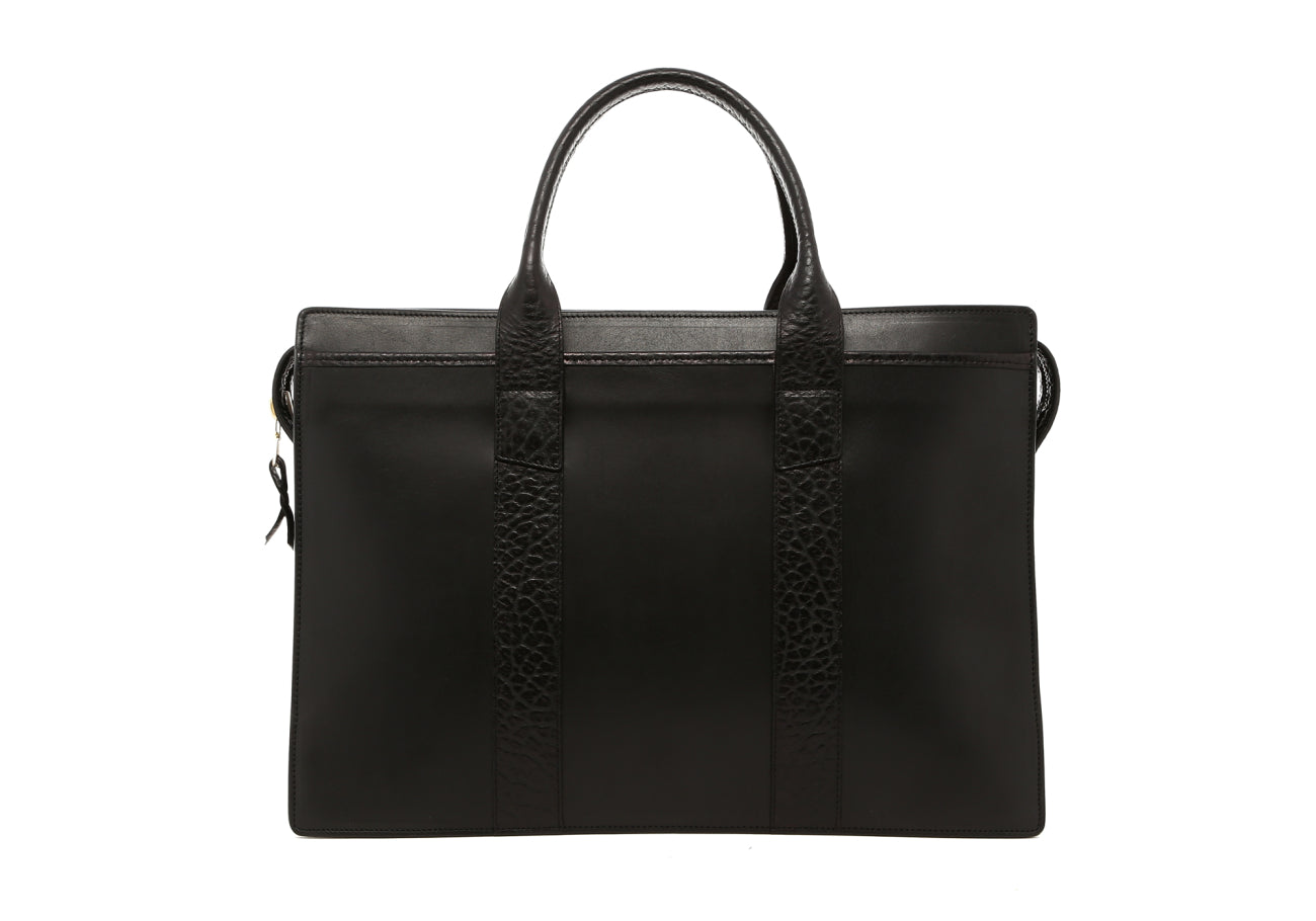 Double Zip-Top - Black/Black - Shrunken Grain