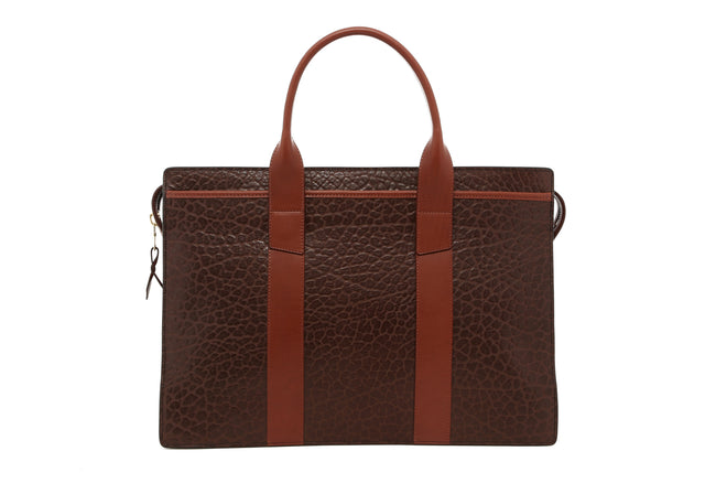 Double Zip-Top - Briefcase Chocolate/Chestnut - Shrunken Trim