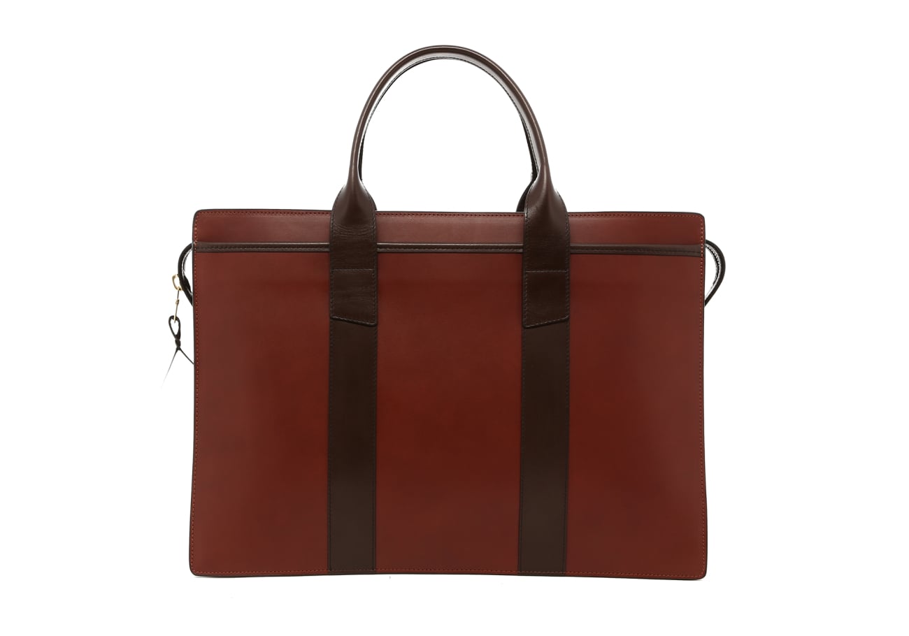 Double Zip-Top - Chestnut/Java - Belting Leather