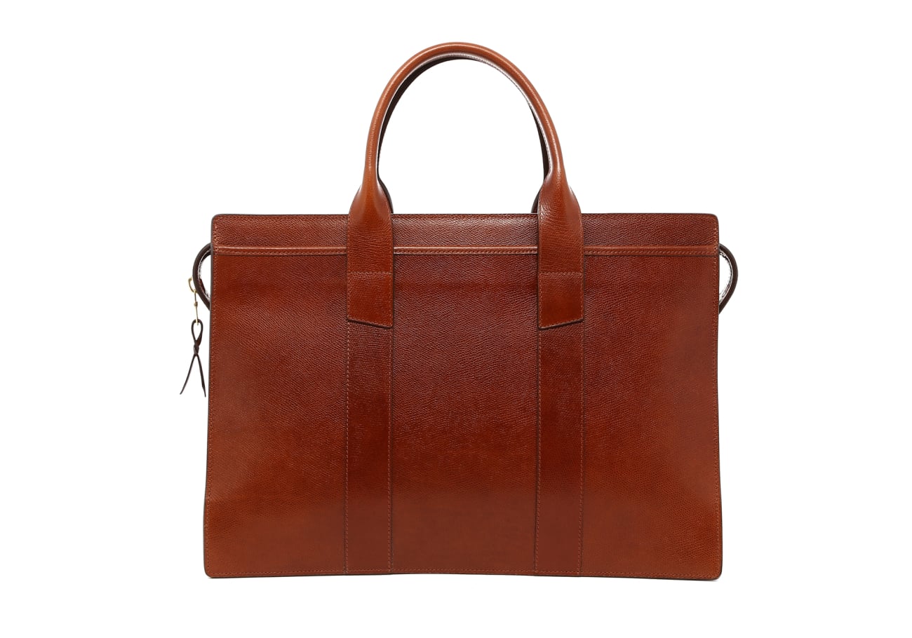 Double Zip-Top - Glossy Caramel - Printed Leather