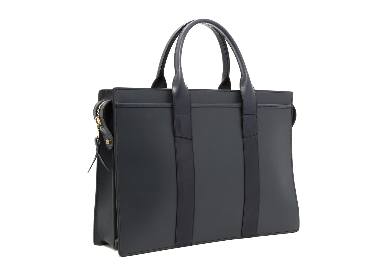 Double Zip-Top - Grey/Blue - Belting Leather