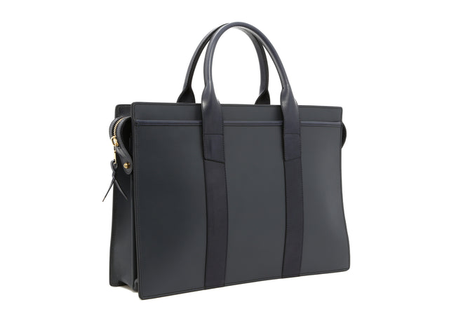 Double Zip-Top - Grey/Blue - Belting Leather