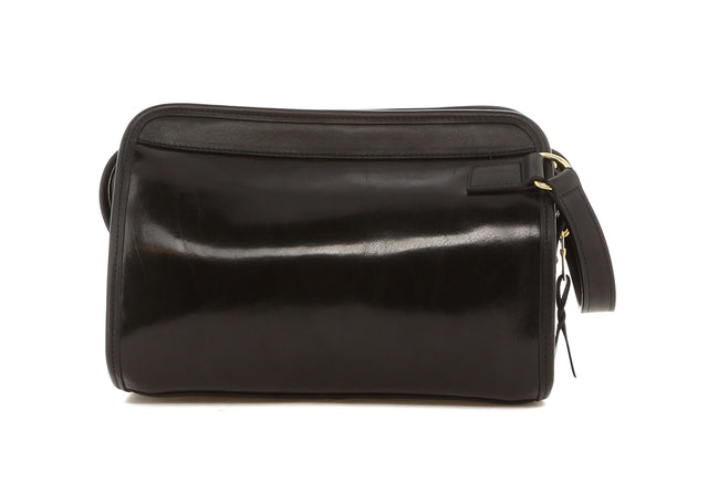 Large Travel Kit - Black - Smooth Glossy Leather